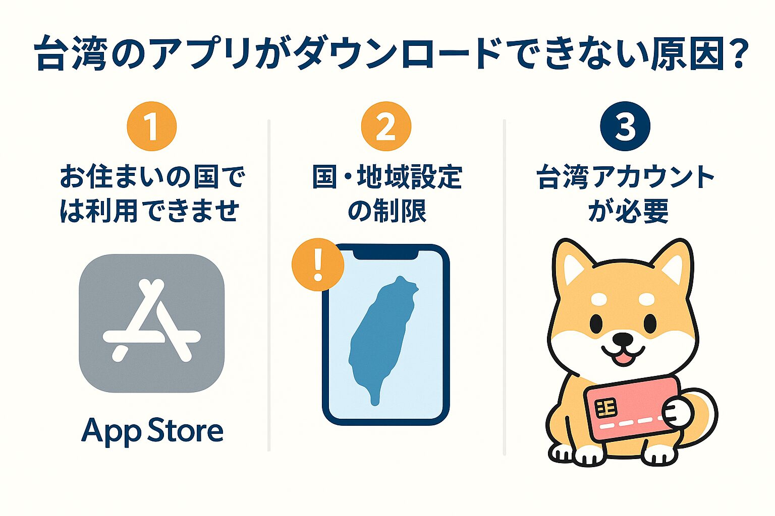台湾のアプリがダウンロードできない原因の図解