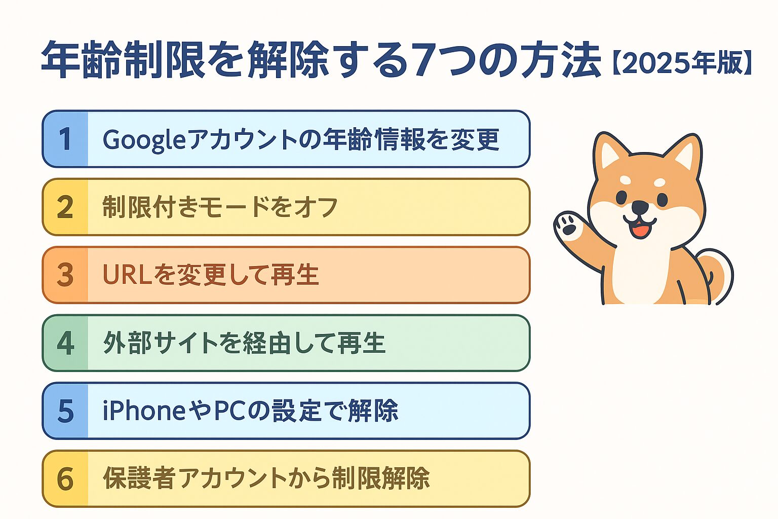 年齢制限を解除する7つの方法の図解【2025年版】