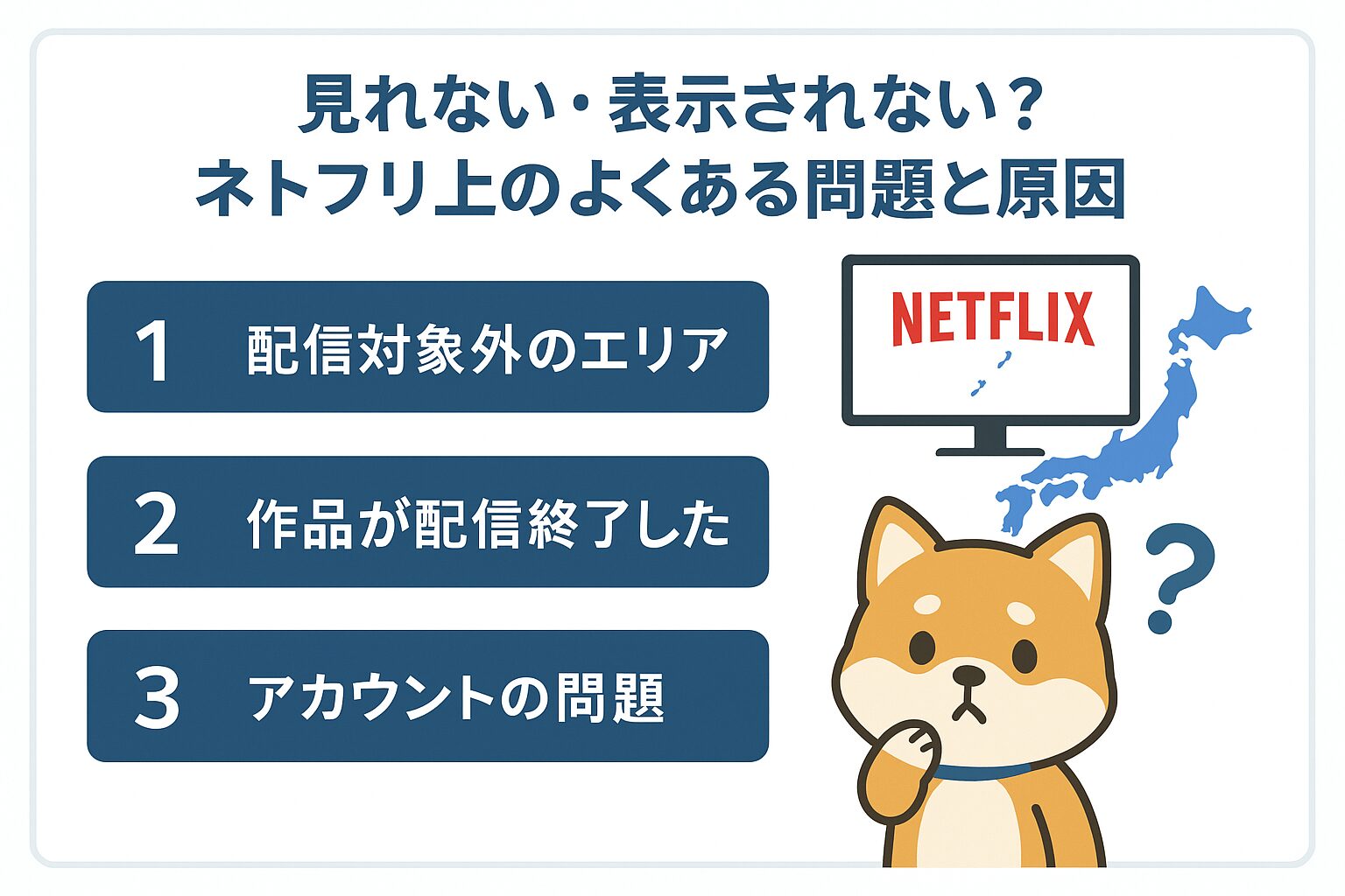 見れない・表示されない?ネトフリ上のよくある問題と原因の図解