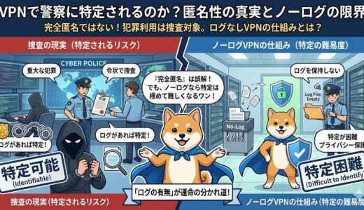 VPNで警察に特定される?ノーログの真実