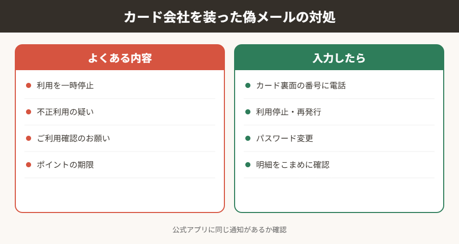 カード会社を装った偽メールの対処