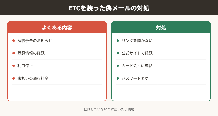 ETCを装った偽メールの対処