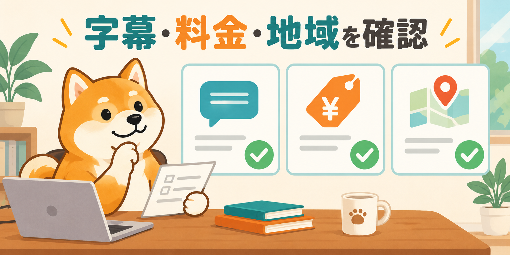 字幕・料金・利用地域をチェックする柴犬