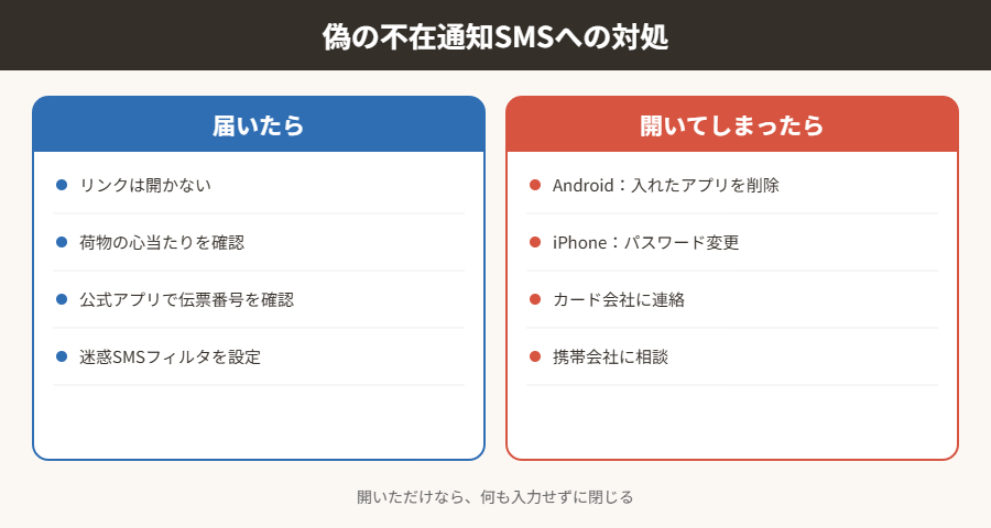 偽の不在通知SMSへの対処