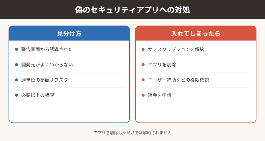 偽のセキュリティアプリへの対処