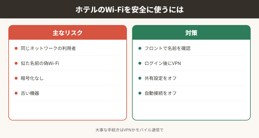 ホテルのWi-Fiを安全に使うには