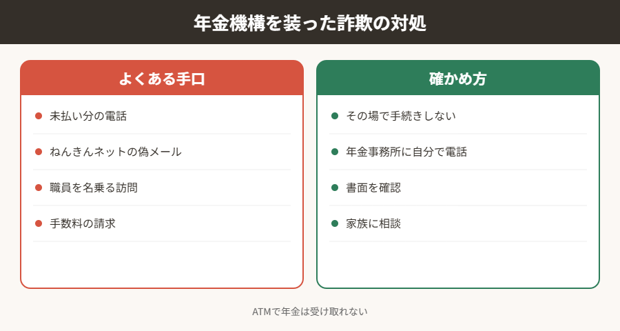 年金機構を装った詐欺の対処
