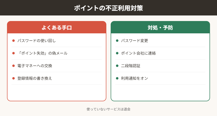 ポイントの不正利用対策