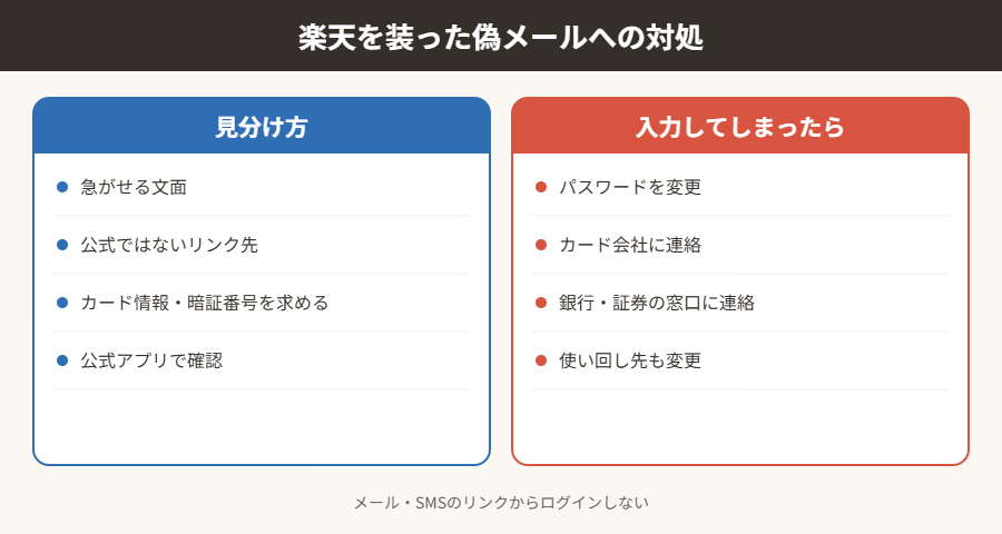楽天を装った偽メールへの対処