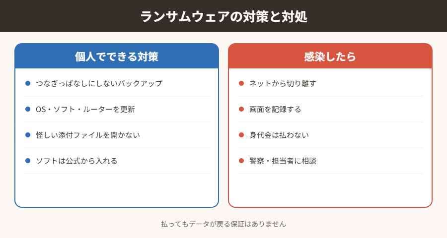 ランサムウェアの対策と対処