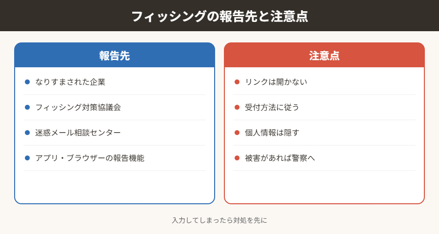 フィッシングの報告先と注意点