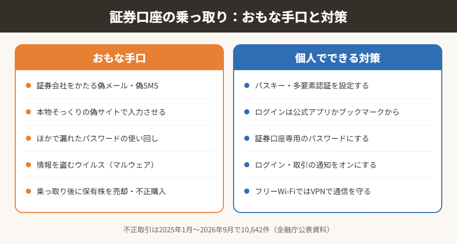 証券口座の乗っ取り:おもな手口と対策