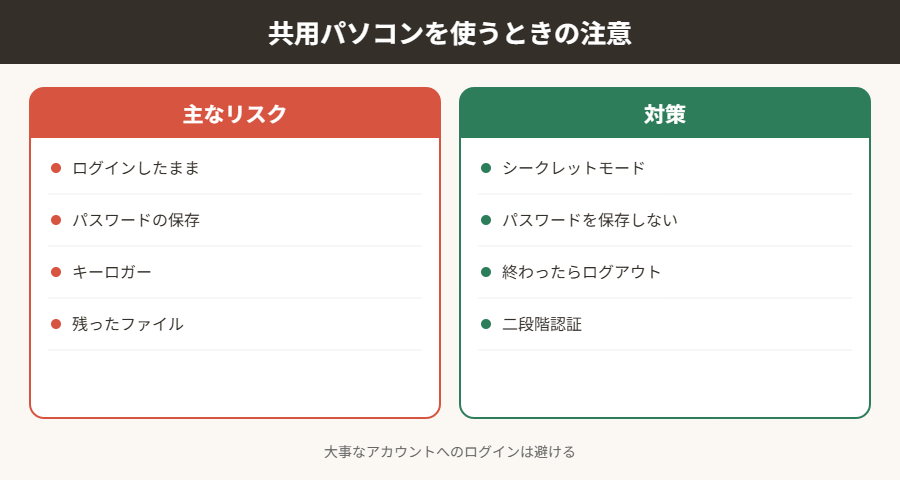 共用パソコンを使うときの注意