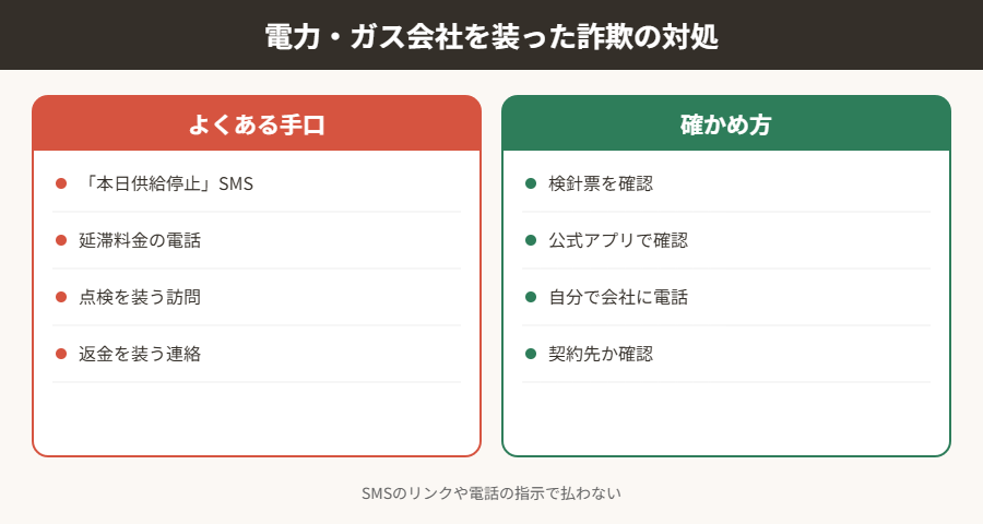 電力・ガス会社を装った詐欺の対処