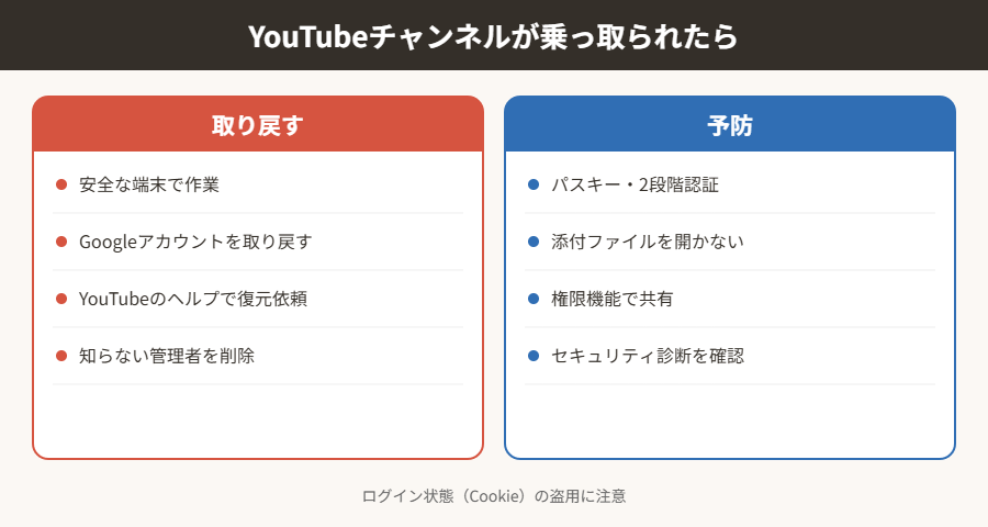 YouTubeチャンネルが乗っ取られたら